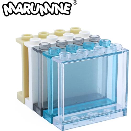 Marumine 4215b Panel 1x4x3 Hollow Studs Construction Accessories DIY House Transparent Glass Detail Parts Modeling Set Toys