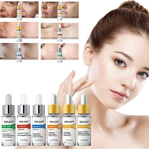 MSLAM 24k Gold Face Serum Moisturizing Hydrating Shrinking Pores Diminish Fine Lines Face Care Anti-aging Liquid Essence TSLM2