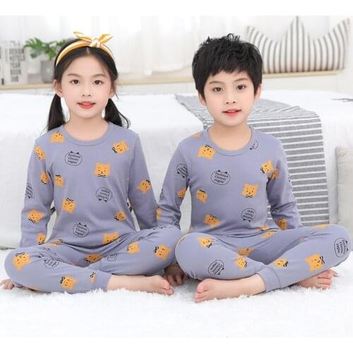 Autumn Children Pajamas Set Long Sleeved T-shirts+Pants Sets Kids Pyjamas Baby Girl Suit Boy Clothes Sleepwear For Teens Pijamas