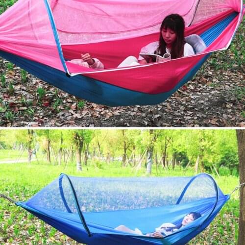 Anti-Rollover Single Double Mosquito Net Hammock Outdoor Swing Indoor Bedroom Hammock Summer Anti-Mosquito