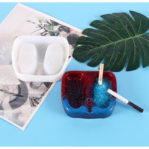 Lung Shaped Ashtray DIY Silicone Mold Funny Epoxy Resin Craft Making Tool Clay Mould