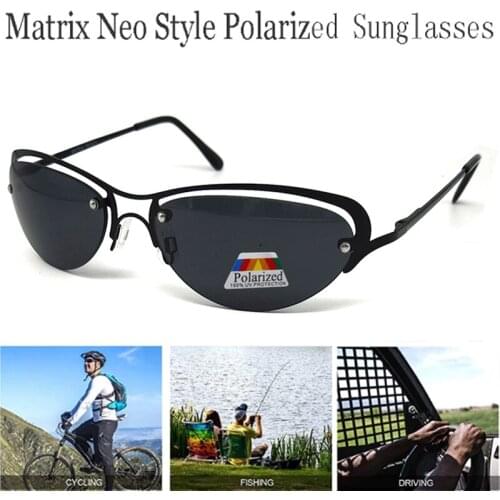 Hot The Matrix Trinity Polarized Men Women Ultralight Rimless Sunglasses titanium Driving Sunglasses Oculos De Sol Feminino