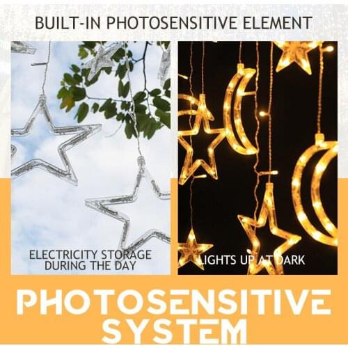 LED Solar Garden Ambient Light 3.5m Stars Moon Meteor Shower Garland Holiday Strip Light Outdoor Fairy Lights Decoration