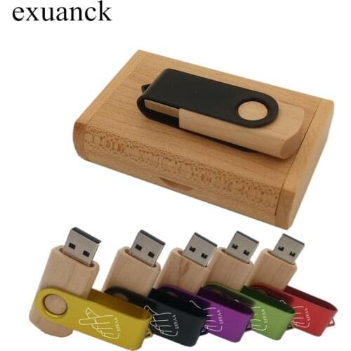 Custom Logo Wooden USB 2.0 Flash Drive 4GB 64GB 16GB Memory U Stick 32GB Usb Pendrive Photography Wedding Gifts pen drive