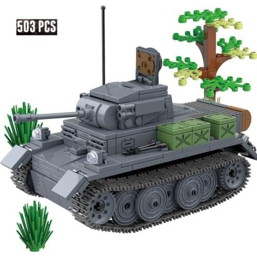 Military Series World War II German Second Tank Type L Soldier Weapon Accessories DIY Model Building Blocks Bricks Toys Gifts