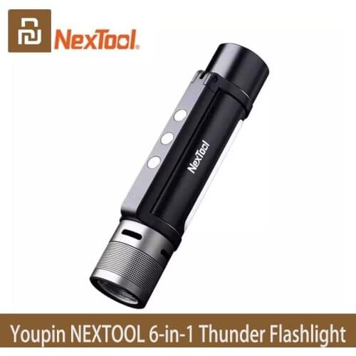 Youpin NEXTOOL 6-in-1 1000lm Dual-light Zoomable Alarm Flashlight USB-C Rechargeable Mobile Power Bank Camping Work Ligh