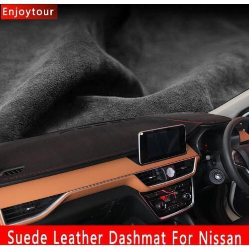 Suede Leather Dashmat Dashboard Cover Dash Mat carpet For Nissan Kicks Rogue Sport Qashqai X-Trail Murano March Maxima Cima RHD