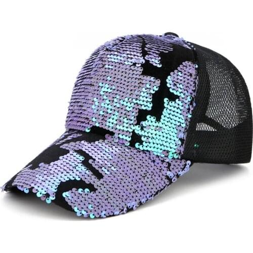 New Korean Version Of The Hat Lady Sequin Baseball Cap Fashion Gauze Net Outdoor Sunshade Cap Leisure Cap