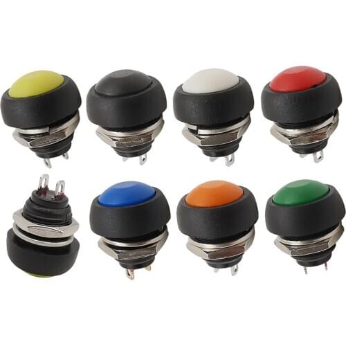 10Pcs 2Pin Mini Switch 12mm 1A Waterproof Switch pbs33b 12v Momentary Push Button Switch Reset Non-locking pbs-33b