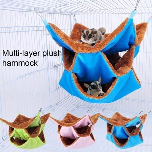 3 Layer Thick Plush Warm Bed Rat Hammock Hanging Nest Hamster Sleeping Bag House