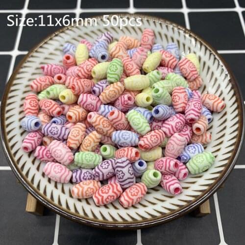 50pcs 11x6mm Acrylic Beads Earrings Necklace Accessories Beads For Jewelry Making DIY Jewelry Necklace Accessories#03