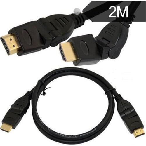 7Ft HDMI 1.4V M/M 360 degree Swivel Adjustable right left angled Lead Cable