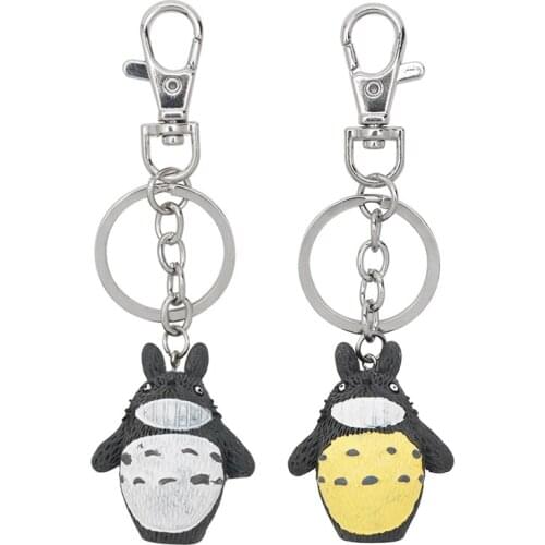 Anime Toy Keychain Kawaii Cartoon Fat Cat Pendant Keyring Jewelry Japanese Comic Spirited Away Theme Trinket New Arrivals