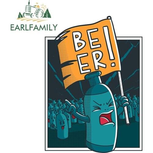 EARLFAMILY 13cm x 10.3cm for Beer Protest Auto Decal Fashion Occlusion Scratch Waterproof Vehicle Trunk Window Car Stickers
