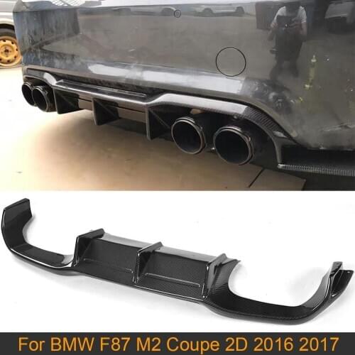For F87 M2 Car Rear Bumper Diffuser Lip Spoiler for BMW F87 M2 Coupe 2 Door 2016 2017 Rear Diffuser Carbon Fiber / Black FRP