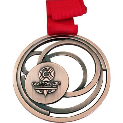 Free home delivery electroplating hollow medallion quality red copper 3D medal