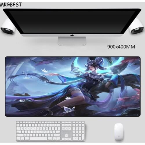 MRGBES Anime Cartoon Girl Large Mouse Pad Nature Rubber with Precision Hemming Gaming Mats for Laptop Computer Desk Pad Games