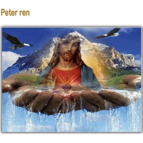Diy diamond painting 3d square crystal diamond mosaics rhinestone full diamond embroidery religion Jesus for decorative pictures