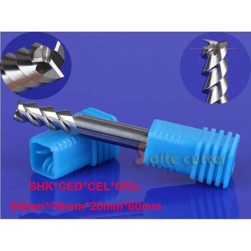 2pcs 8mm Three Flutes Carbide Cutters/ End Mill Tools/Cutting Bits/CNC Router Tool Bits/Engraving Tools/Cutting MDF/Wood/PVC
