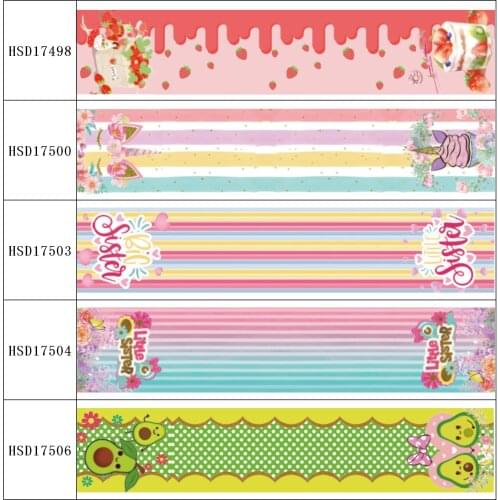 HSDRibbon free shipping 3" 75mm heat transfer printed hsd-design series Grosgrain Ribbon 50Yards/Roll