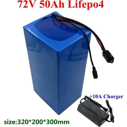 Power 72v 50ah lifepo4 lithium battery pack for elecctric motorcycle forklift scooter golf cart+87.6v 10A Charger