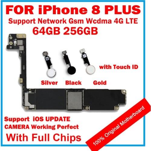 Clean iCloud MB For iPhone 8 PLUS Motherboard 8 5.5inch 256GB 64GB mainboards Unlocked logic board Support ios Update Plate