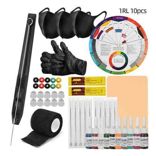 Tattoo Kit Hand Poke and Stick Tattoo Kit DIY Tattoo Supply Ink Tattoo Needles Set Tattoo Handmade Cartridge Needles Accessory