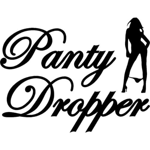 Panty Dropper Adhesive Funny Stickers Motorcycle Car Styling Accessories Vinyl Decals Black/Sliver 17.8*13.8CM T-00298