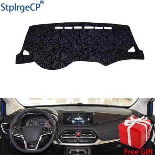 Latest Rose Pattern Non-slip Car Dashboard Cover Dash Mat Pad DashMat ANti-UV Car Sticker for JAC REFINE R3 2018 Car Styling