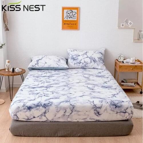Marble Pattern Bed Sheets 180x200,Elastic Fitted Sheet 140x190,200x200,Mattress Protector Cover With Elastic Bands,For Children