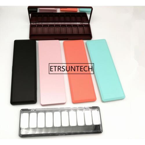 Empty Rectangular 10 grids Eyeshadow Compact Case Lip rouge/Blush Palette Eyebrow Powder Plate Cosmetic Packing Boxes F1325