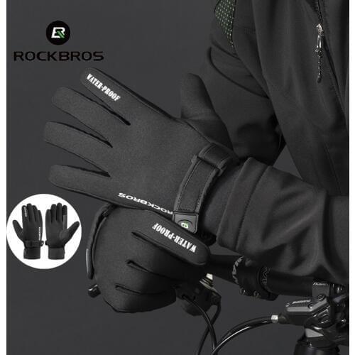 Rockbros Cycling Gloves Men Winter Warm Thicken Windproof Bike Bicycle Gloves Motocycle Skiing Gloves Luvas Ciclismo