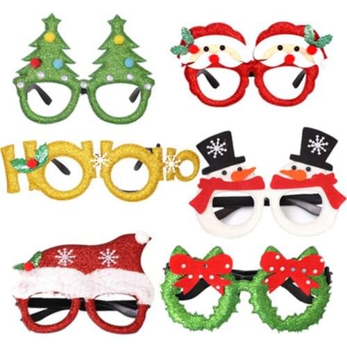 Christmas decorations adult childrens toys Santa Claus snowman antler glasses Christmas decoration glasses