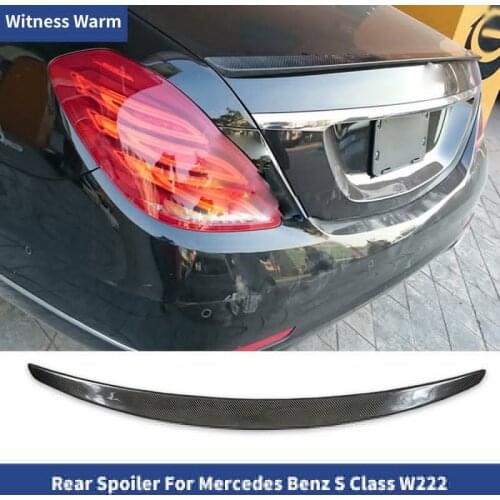 Trunk lip spoiler W222 Carbon Fiber Rear Wing For Mercedes-Benz S-Class S320 S400 S350 S450 S500 Car Body kit 2015-UP
