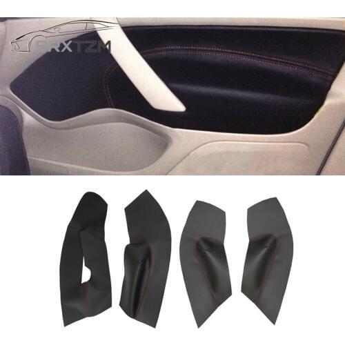 SRXTZM 4pcs Color Modified Decoration Interior Door/Center Armrst Panel Protected Microfiber Leather For Skoda Octavia 2007-2014