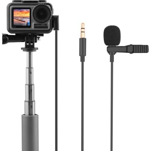 3.5mm Long Cable Extension Lavalier Microphone Hand Free Clip Mini Audio Mic Three-pole Head for PC Laptop OSMO Pocket Action