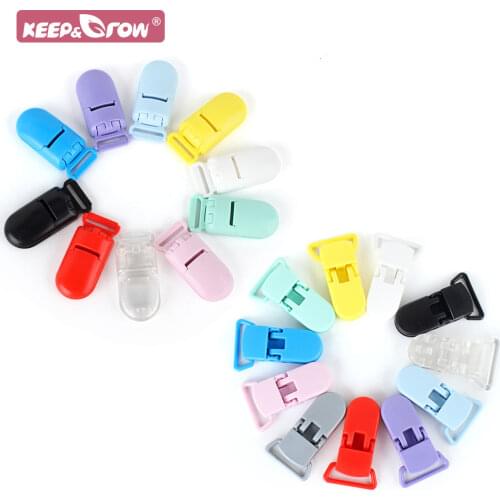 10pcs Baby Pacifier Clips Solid Plastic DIY Teether Necklace Chain Infant Soother Pacifier Nipples Holder for Jewelry Clip Tool