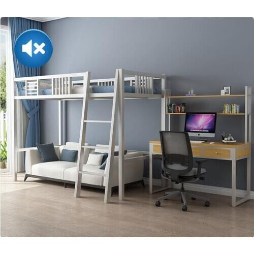 Iron bed under the table elevated bed small family space saving pavilion bed simple modern iron bed high and low bed