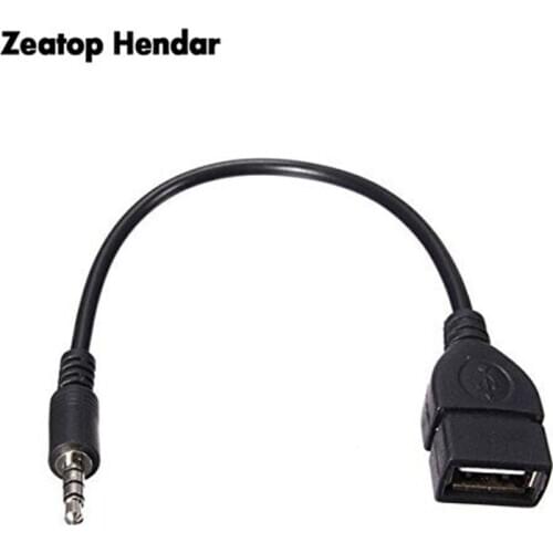 1Pcs 3.5mm 4 Pole Male to USB 2.0 Female AUX Audio Plug Jack Adapter Converter Cord Cable for Car MP3 Connector