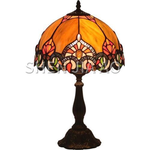 1PC European Retro Table Lamp Bedside Study Living Room Bar Cafe Hotel Table Lamp Retro Glass Creative Lighting 110-240V