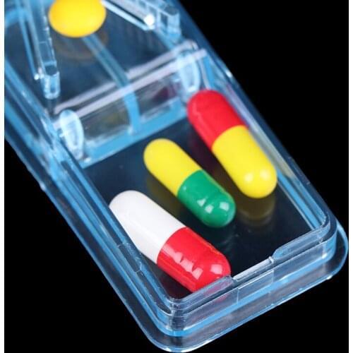 1PC MINI Pill Case Storage Compartment Pill Box Medicine Tablet Holder Safe Cutter Splitter New