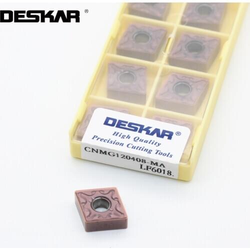 10PCS DESKAR CNMG120404 CNMG120408 MA HS MQ MS LF6018 CNC Lathe Cutting Cutter Tool Carbide Inserts For Stainless Steel