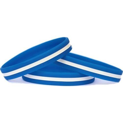 100pcs blue thin line wristbands White thin line hope faith love wristband bracelet bangle wrist bands