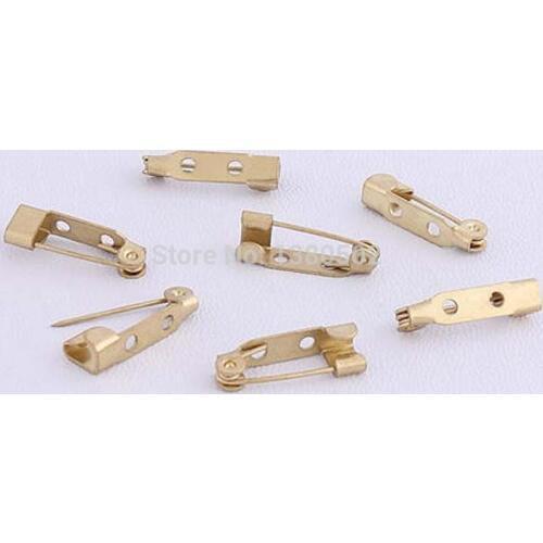 20pcs /lot gold color practical safety pins for label Garment accessories 19*4.5mm
