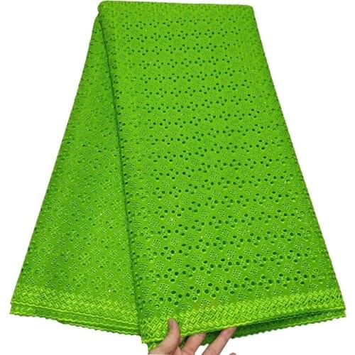 2021High Quality African Nigerian Tulle Lace Fabric Cotton Embroidery Swiss Wedding Party Dress 2.5Yards