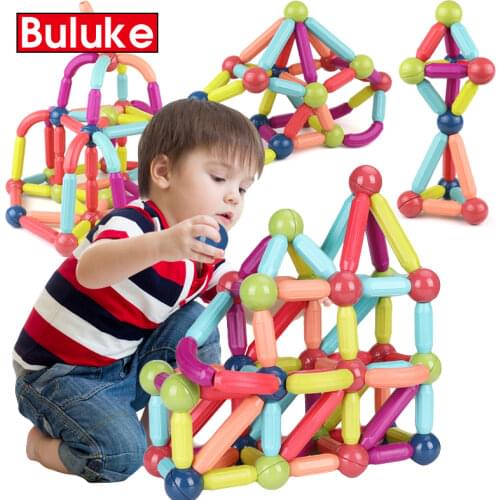 25-128Pcs Big Size Magnetic Stick Building Blocks game magnets children Set Kids Magnets for children Magnetic Toy Bricks