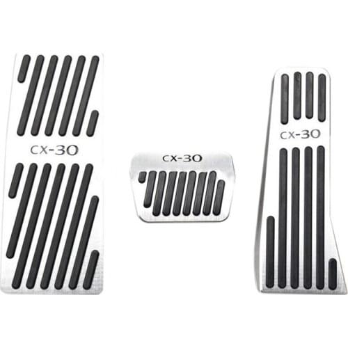 3Pcs Aluminum Pads Brake Gas Pedal Foot Rest Pedal Pad Cover for Mazda 3 CX-30 CX30 2019 2020