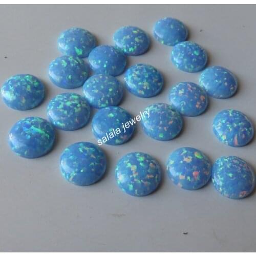 30pcs /lot 12MM Round Cabochon Opal op26 Synthetic Round Cabochon Fire Opal for Jewelry Round Flat Bottom Opal