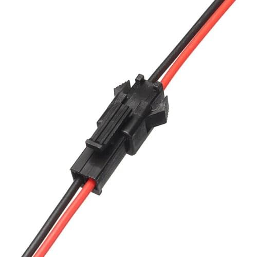 5 Pairs 2-Pin SM Plug Connector Cable Wire Male + Female 5 Of Each Connector Electrical Cable Wires 100mm Length