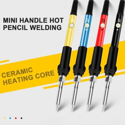 3 PCS 220v 110v Mini Soldering Iron Adjustable Temperature Electric Solder Iron Rework Station Handle Heat Pencil Welding Repair